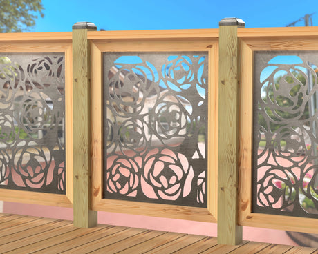 Rose Bush Railing Panel Insert - Madison Iron and Wood