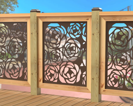 Rose Bush Railing Panel Insert - Madison Iron and Wood
