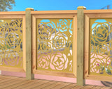 Rose Bush Railing Panel Insert - Madison Iron and Wood