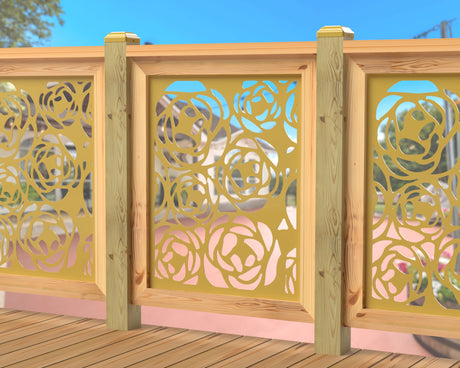 Rose Bush Railing Panel Insert - Madison Iron and Wood