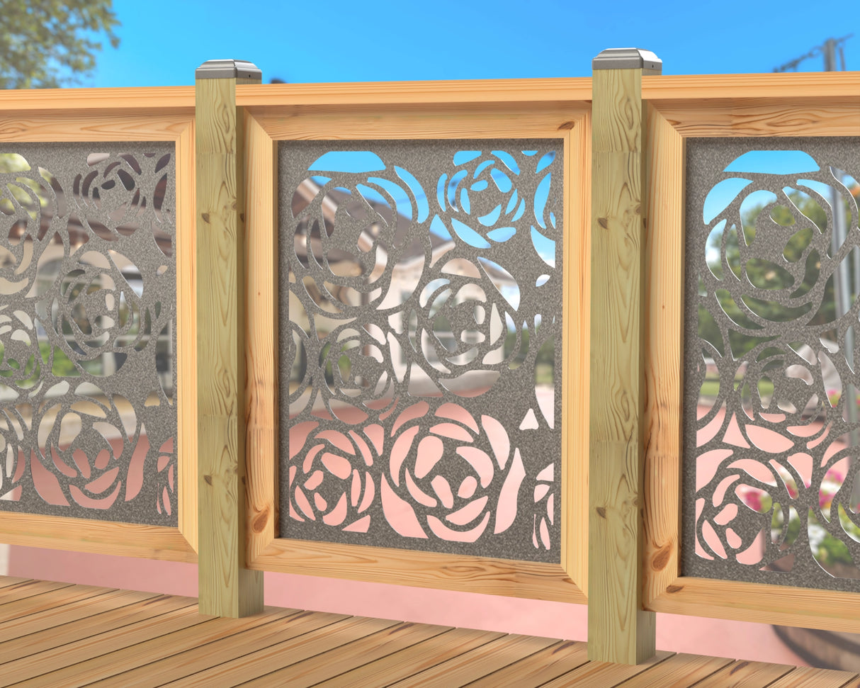 Rose Bush Railing Panel Insert - Madison Iron and Wood