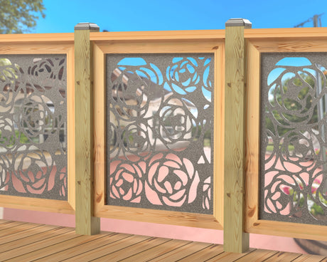 Rose Bush Railing Panel Insert - Madison Iron and Wood
