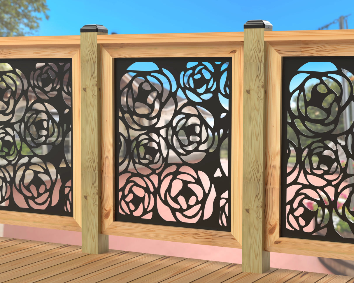 Rose Bush Railing Panel Insert - Madison Iron and Wood