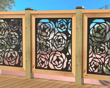 Rose Bush Railing Panel Insert - Madison Iron and Wood