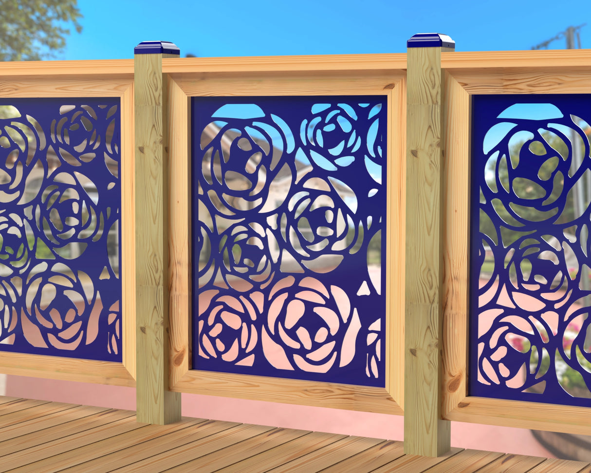 Rose Bush Railing Panel Insert - Madison Iron and Wood
