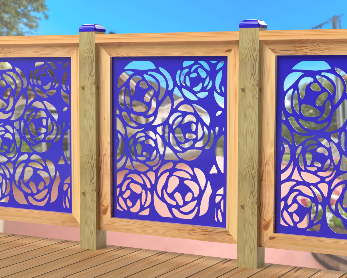Rose Bush Railing Panel Insert - Madison Iron and Wood