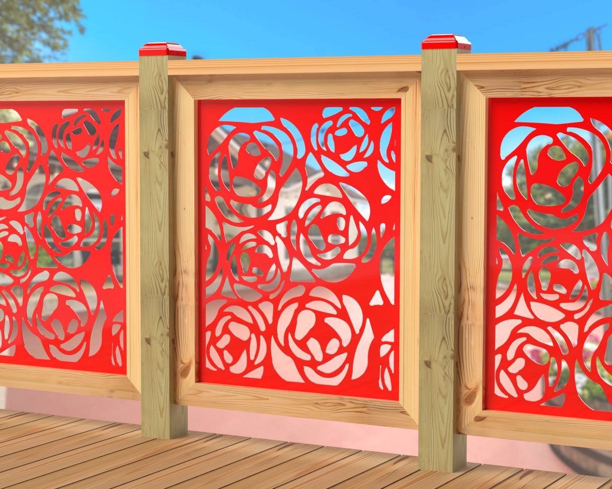 Rose Bush Railing Panel Insert - Madison Iron and Wood