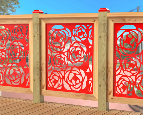 Rose Bush Railing Panel Insert - Madison Iron and Wood