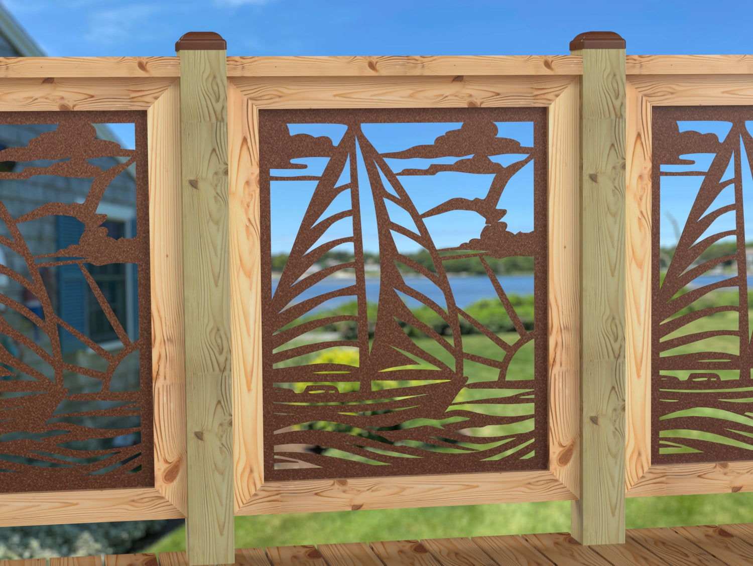 Sailboat at Sunset Railing Panel Insert