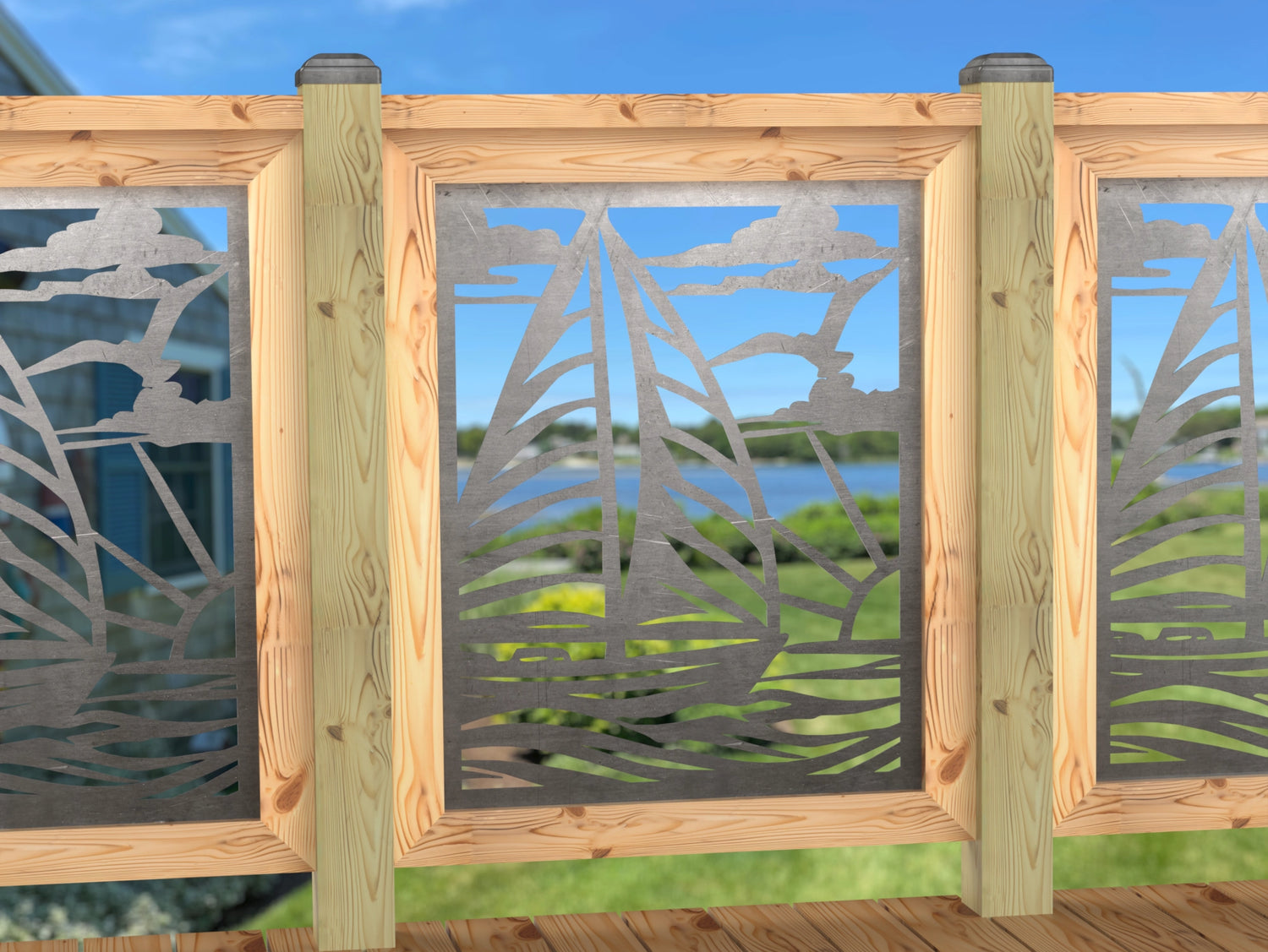 Sailboat at Sunset Railing Panel Insert
