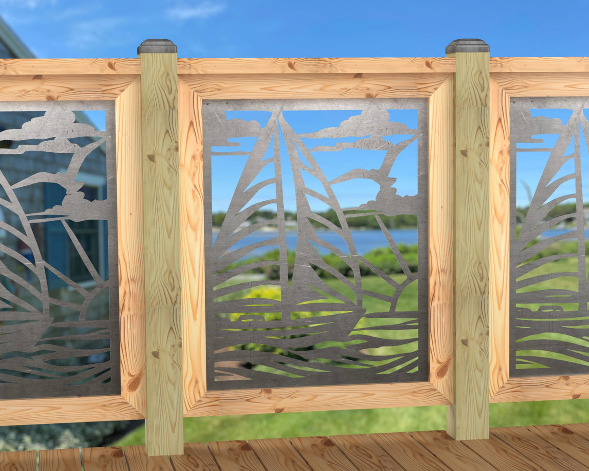 Sailboat at Sunset Railing Panel Insert