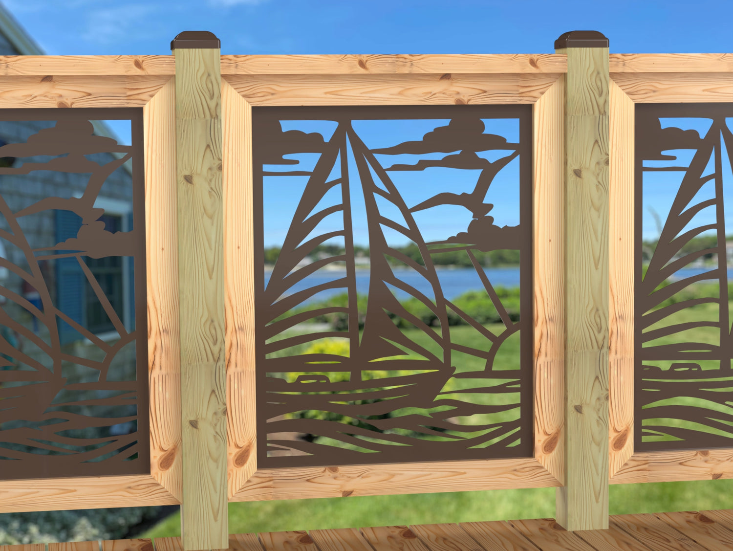 Sailboat at Sunset Railing Panel Insert