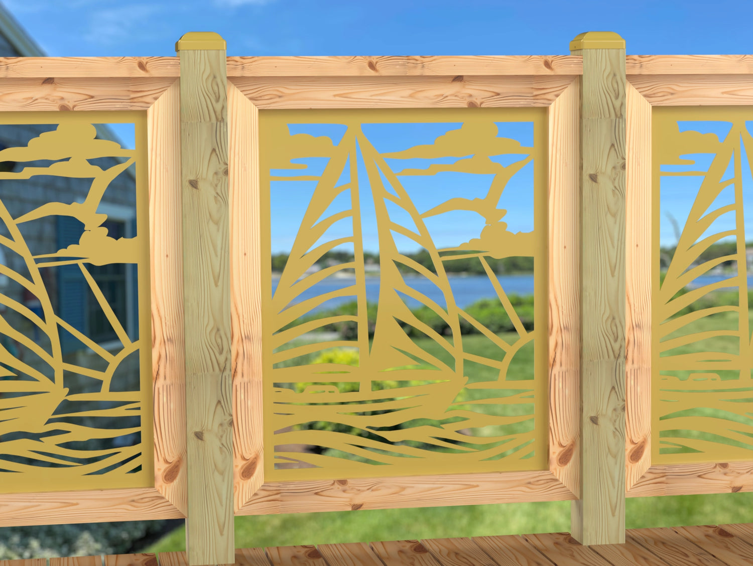 Sailboat at Sunset Railing Panel Insert