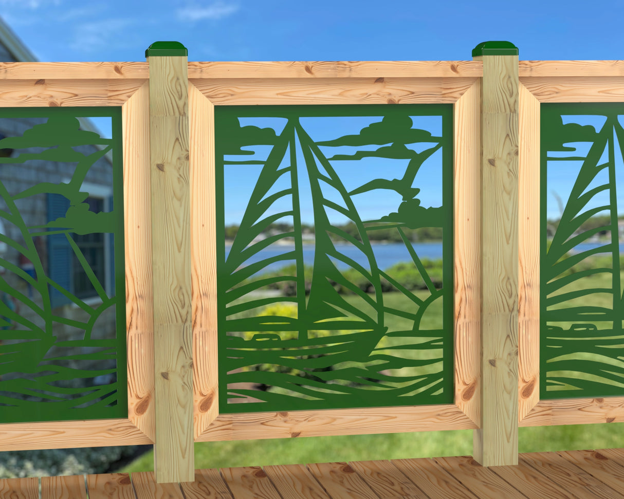 Sailboat at Sunset Railing Panel Insert