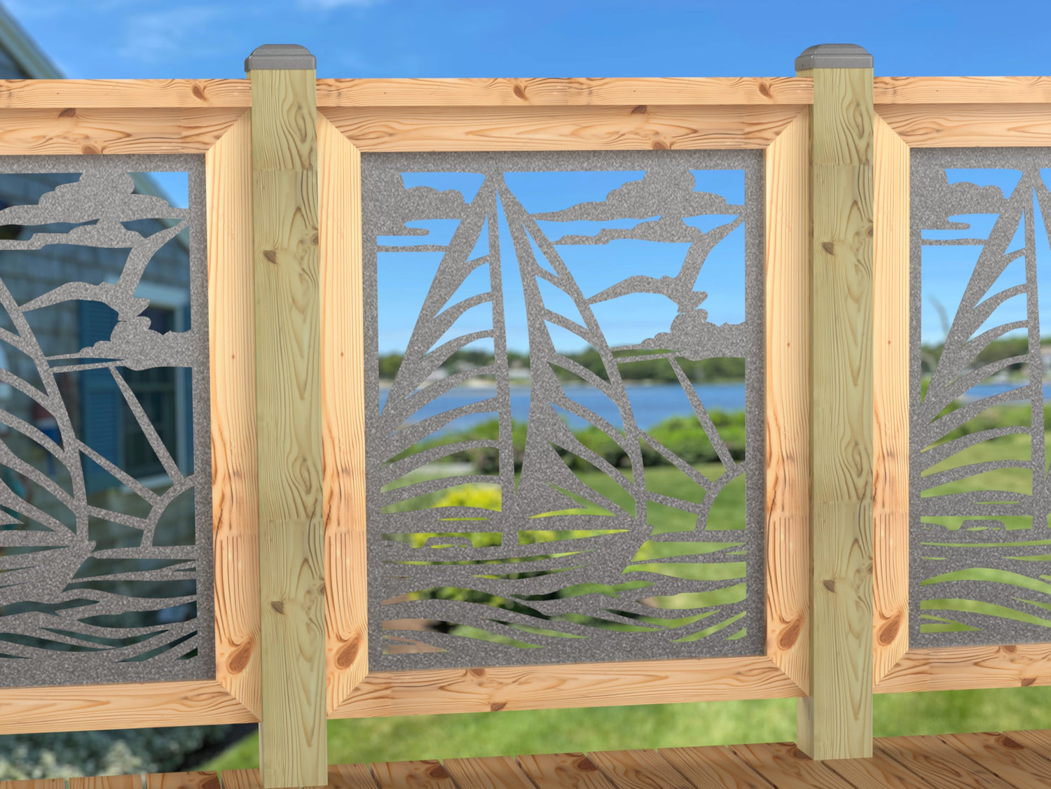 Sailboat at Sunset Railing Panel Insert