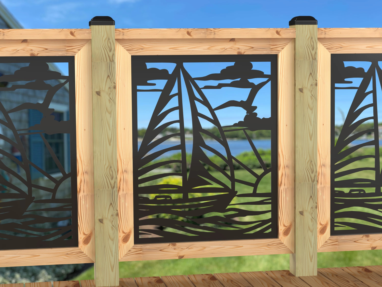 Sailboat at Sunset Railing Panel Insert