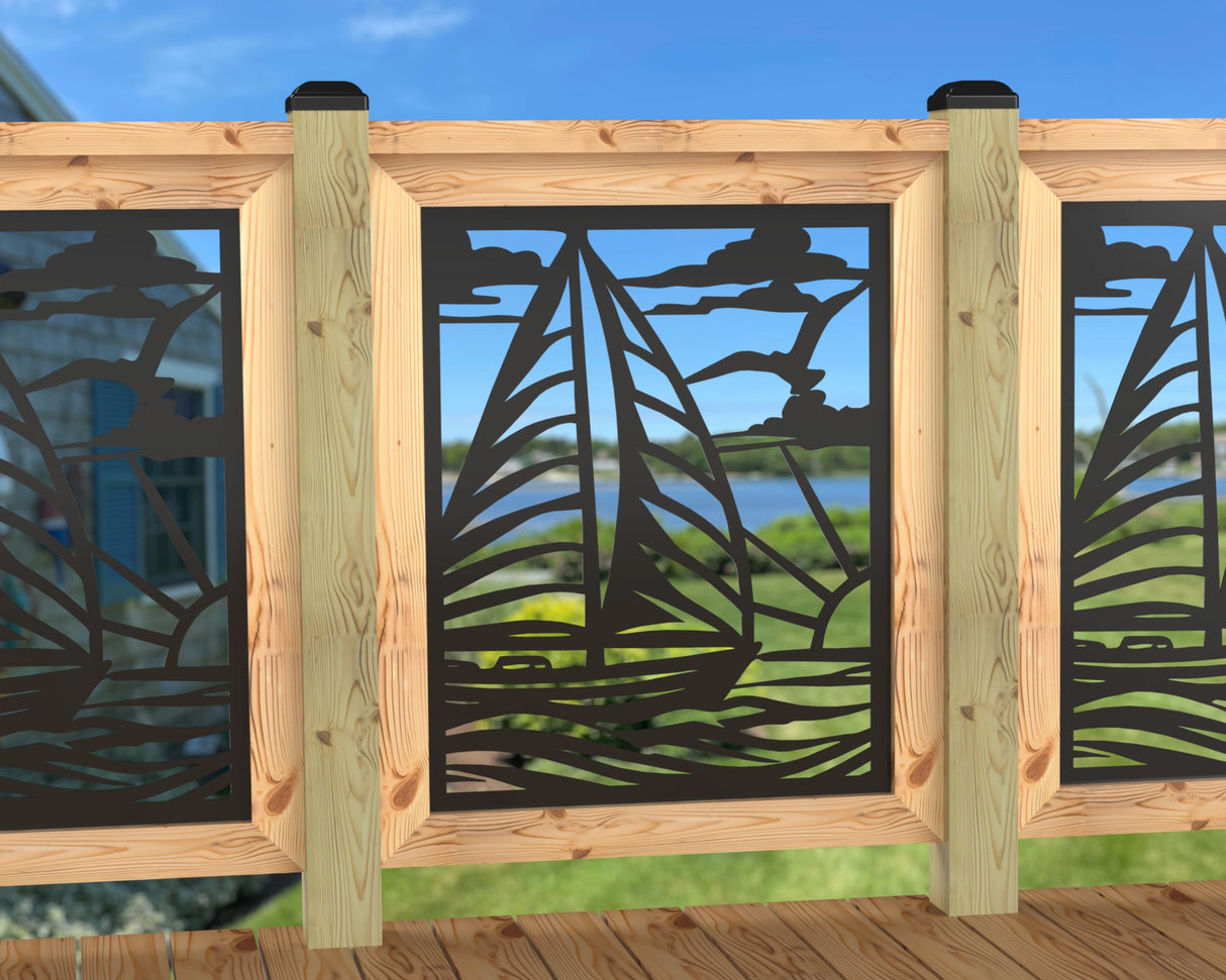 Sailboat at Sunset Railing Panel Insert