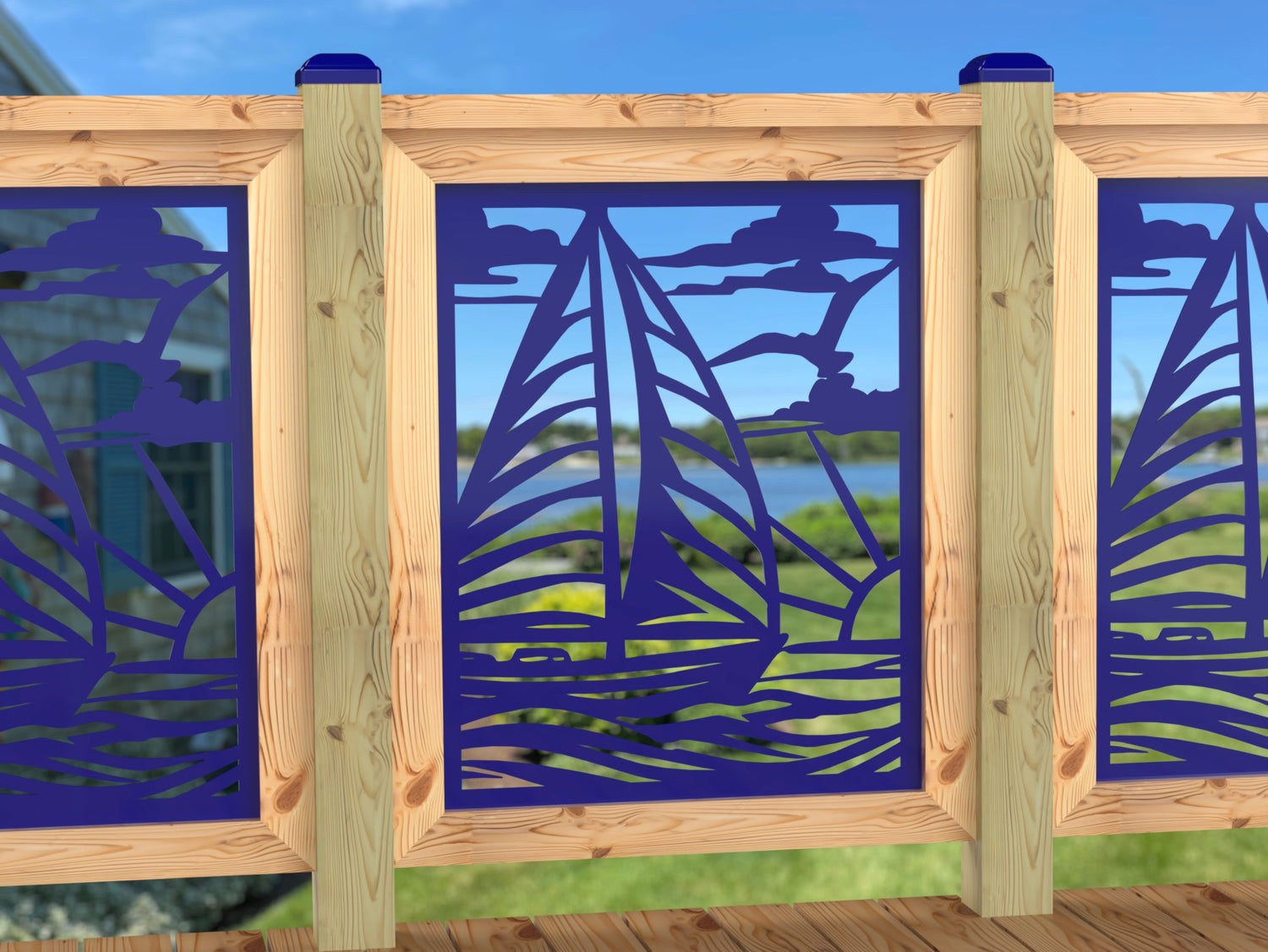 Sailboat at Sunset Railing Panel Insert