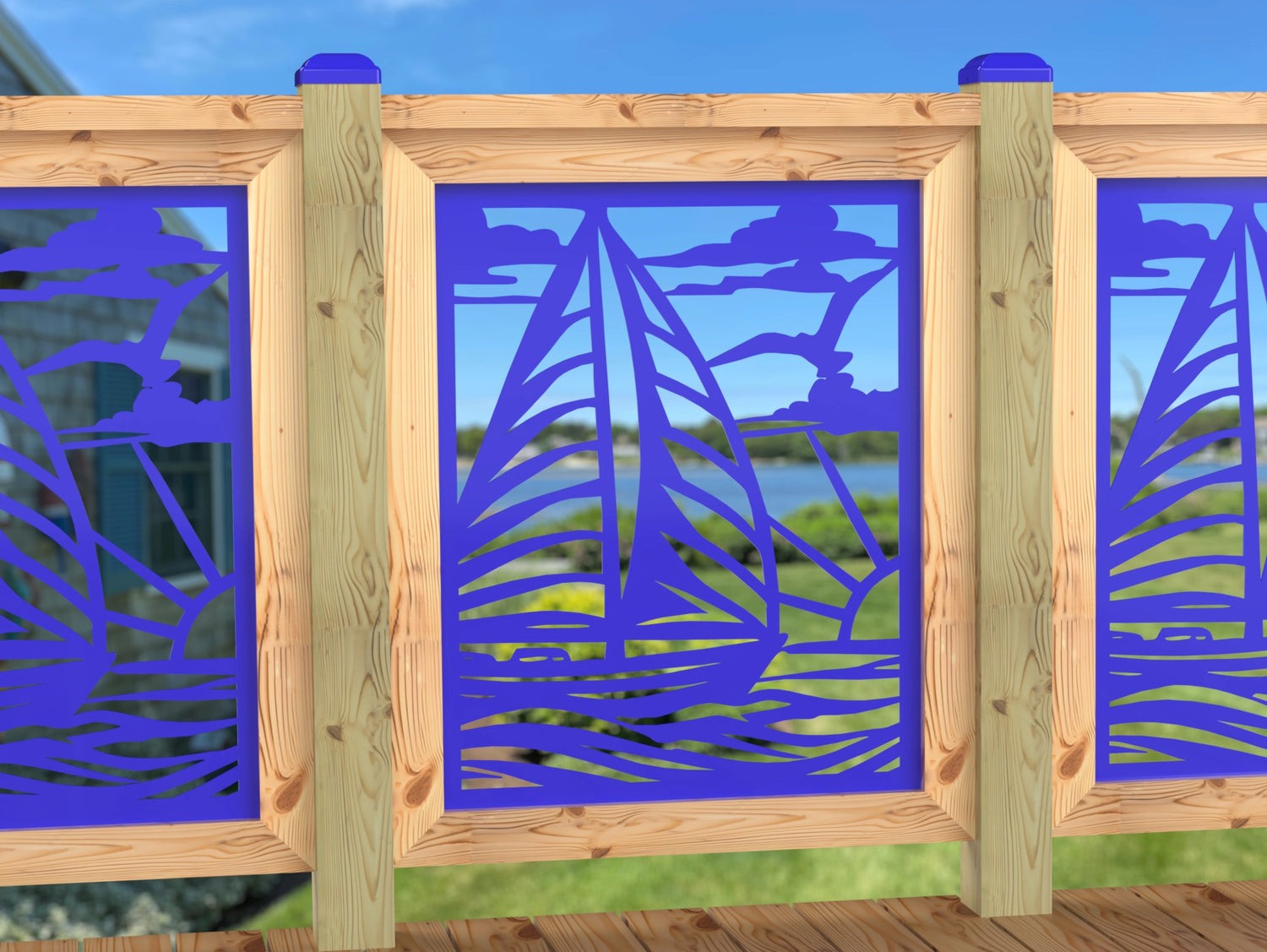 Sailboat at Sunset Railing Panel Insert