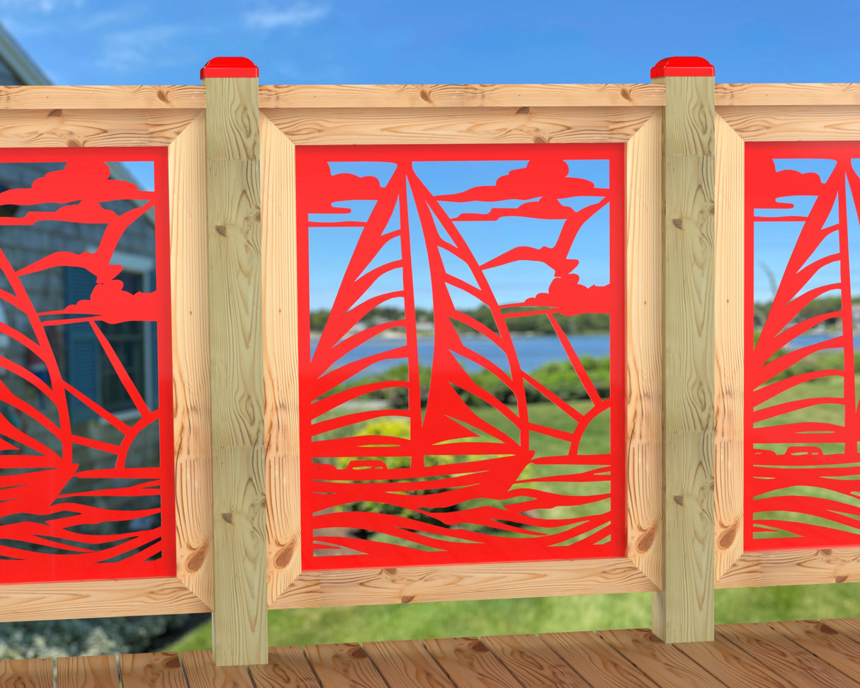 Sailboat at Sunset Railing Panel Insert