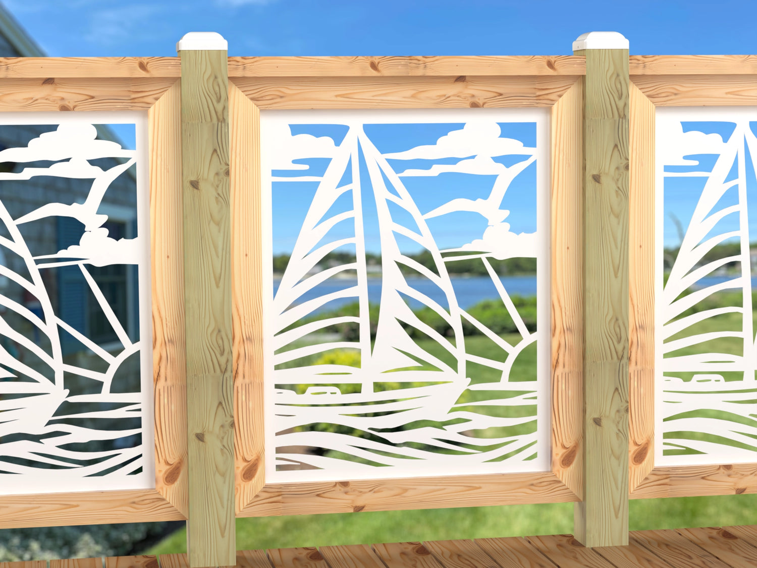 Sailboat at Sunset Railing Panel Insert