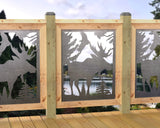 24"x30" - Single Moose Landscape Fence/Gate Panel Insert - Madison Iron and Wood