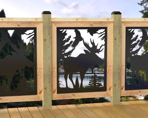 24"x30" - Single Moose Landscape Fence/Gate Panel Insert