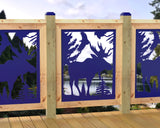 24"x30" - Single Moose Landscape Fence/Gate Panel Insert - Madison Iron and Wood