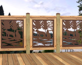 24"x30" - Wolves Howling Fence/Gate Panel Insert - Madison Iron and Wood