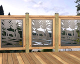 24"x30" - Wolves Howling Fence/Gate Panel Insert - Madison Iron and Wood