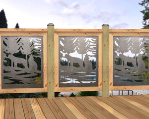 24"x30" - Wolves Howling Fence/Gate Panel Insert - Madison Iron and Wood