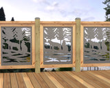 24"x30" - Wolves Howling Fence/Gate Panel Insert - Madison Iron and Wood