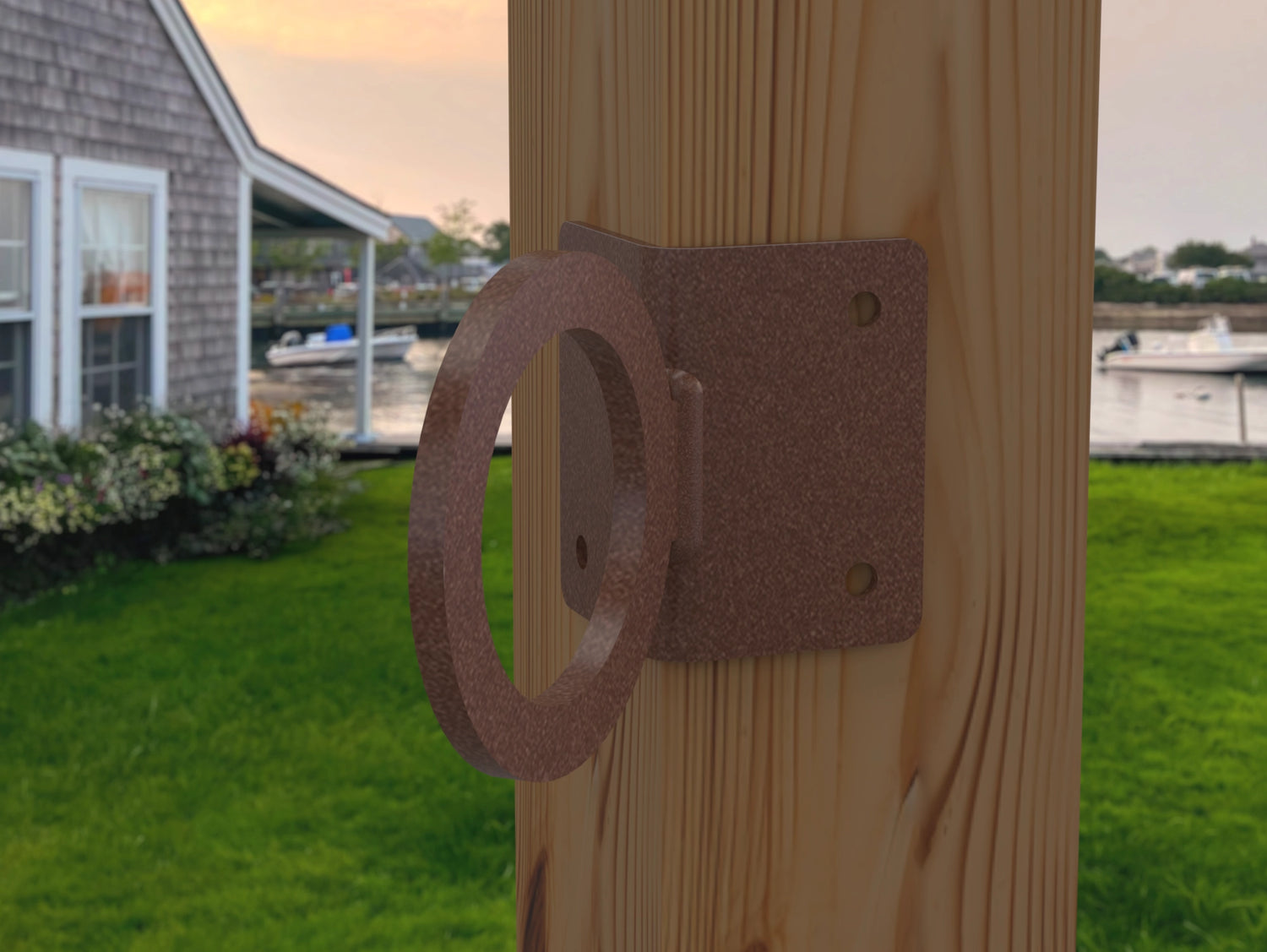 Nautical Rope Ring Corner Bracket, Light Strand Holder (3 sizes available) - Madison Iron and Wood