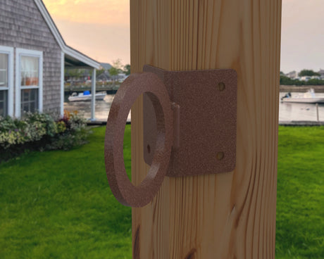 Nautical Rope Ring Corner Bracket, Light Strand Holder (3 sizes available) - Madison Iron and Wood