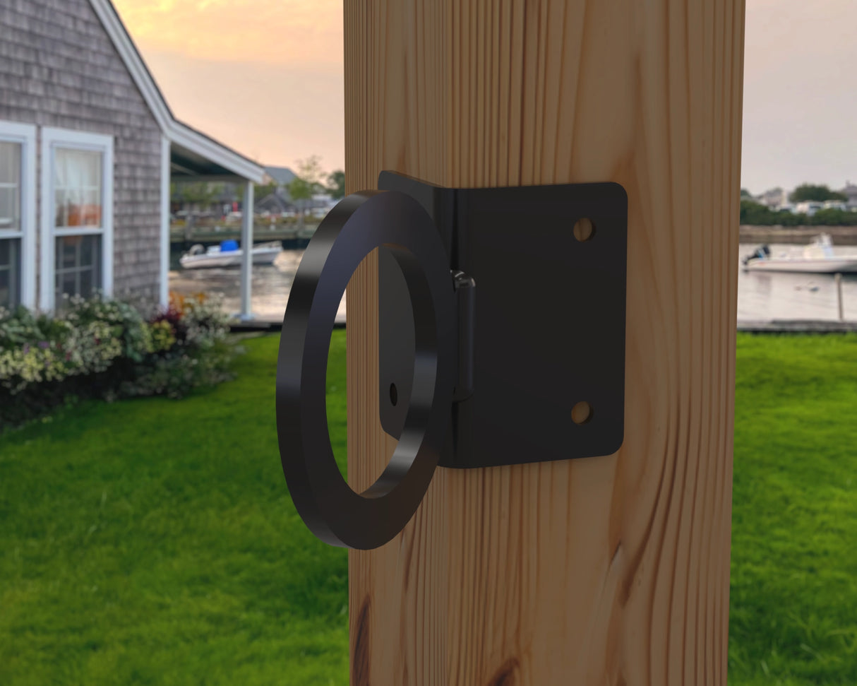 Nautical Rope Ring Corner Bracket, Light Strand Holder (3 sizes available) - Madison Iron and Wood
