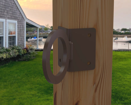 Nautical Rope Ring Corner Bracket, Light Strand Holder (3 sizes available) - Madison Iron and Wood