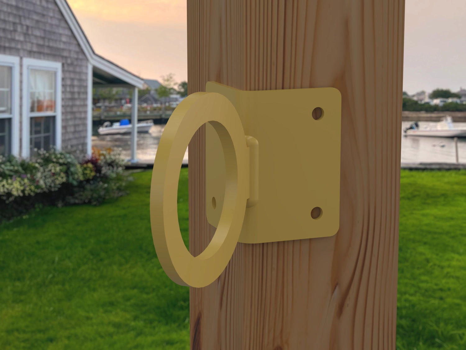 Nautical Rope Ring Corner Bracket, Light Strand Holder (3 sizes available) - Madison Iron and Wood