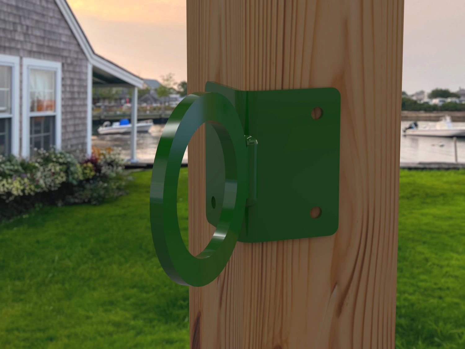 Nautical Rope Ring Corner Bracket, Light Strand Holder (3 sizes available) - Madison Iron and Wood