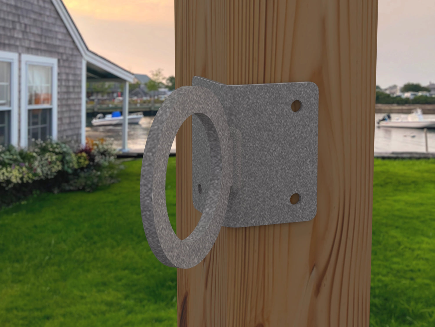 Nautical Rope Ring Corner Bracket, Light Strand Holder (3 sizes available) - Madison Iron and Wood