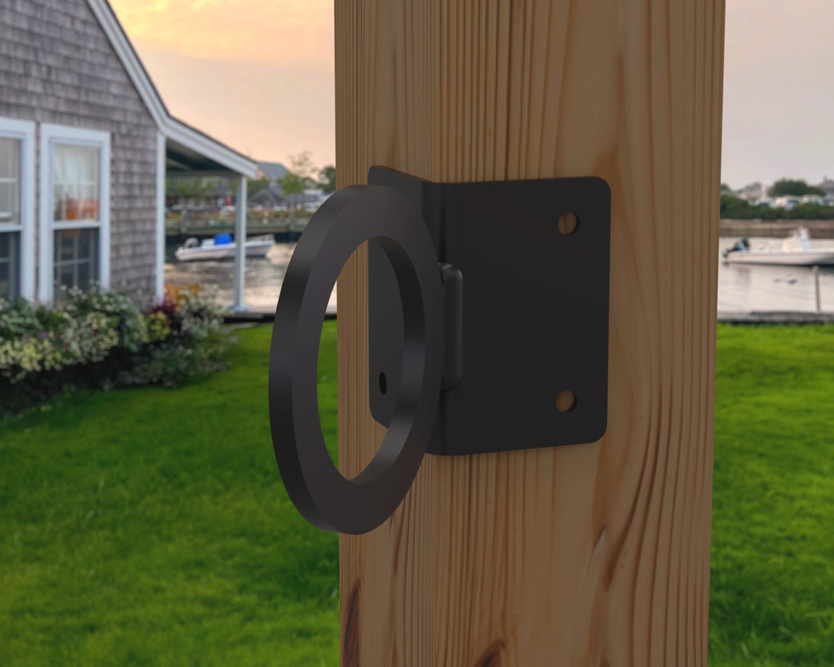 Nautical Rope Ring Corner Bracket, Light Strand Holder (3 sizes available) - Madison Iron and Wood