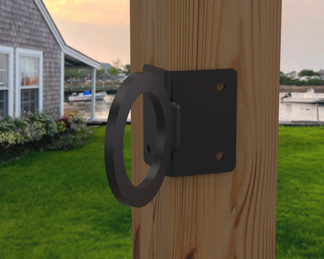 Nautical Rope Ring Corner Bracket, Light Strand Holder (3 sizes available) - Madison Iron and Wood