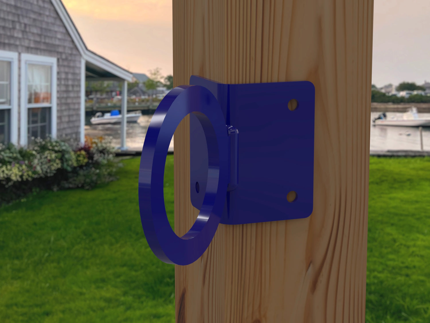 Nautical Rope Ring Corner Bracket, Light Strand Holder (3 sizes available) - Madison Iron and Wood