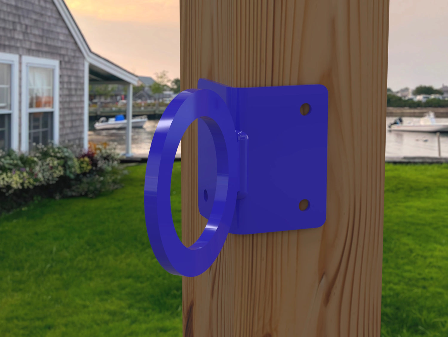 Nautical Rope Ring Corner Bracket, Light Strand Holder (3 sizes available) - Madison Iron and Wood