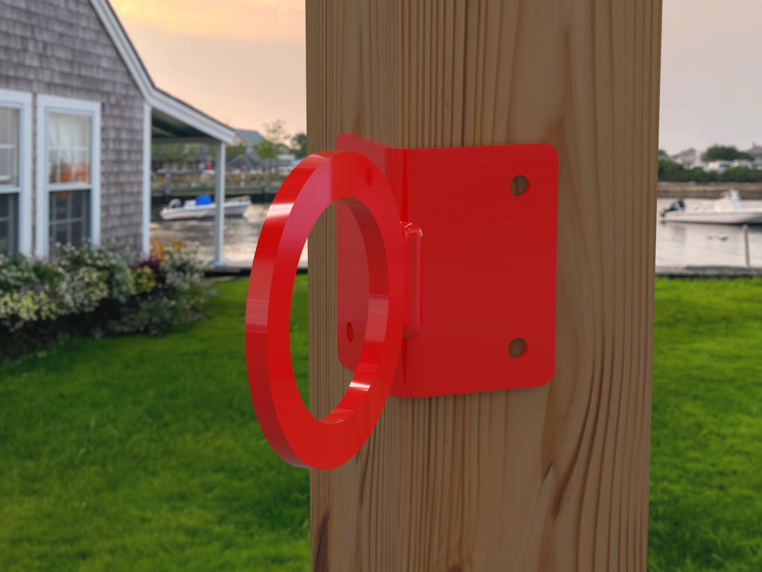 Nautical Rope Ring Corner Bracket, Light Strand Holder (3 sizes available) - Madison Iron and Wood