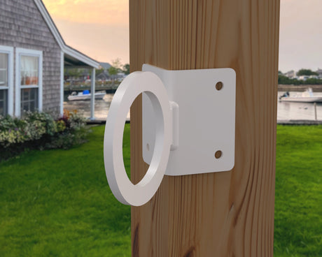 Nautical Rope Ring Corner Bracket, Light Strand Holder (3 sizes available) - Madison Iron and Wood