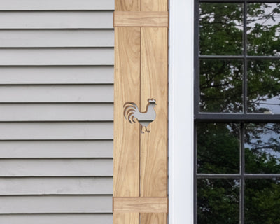 Wooden Window Shutter - Rooster Design
