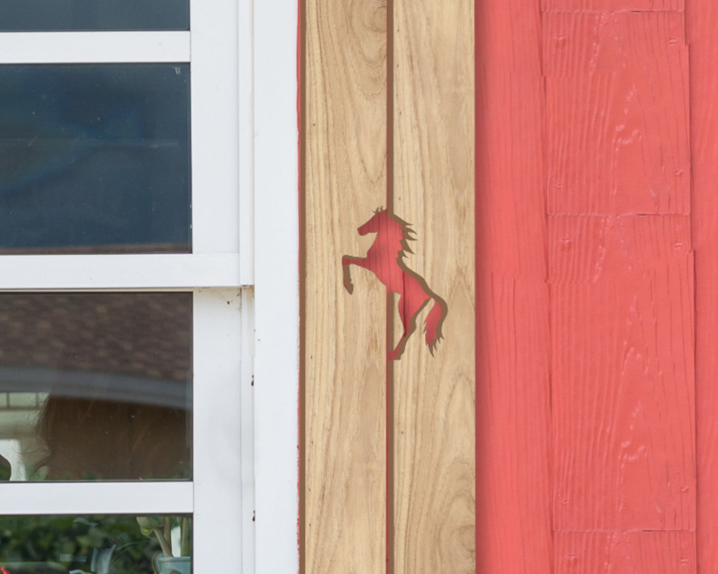 Wooden Window Shutter - Standing Horse Design