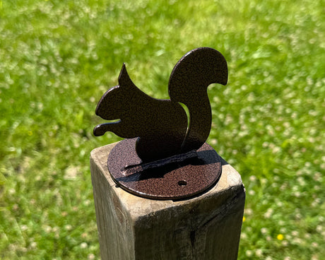 Squirrel Post Top For Round Wood Fence Post - Madison Iron and Wood