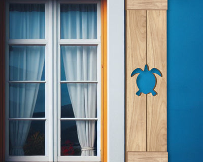 Wooden Window Shutter - Sea Turtle Design