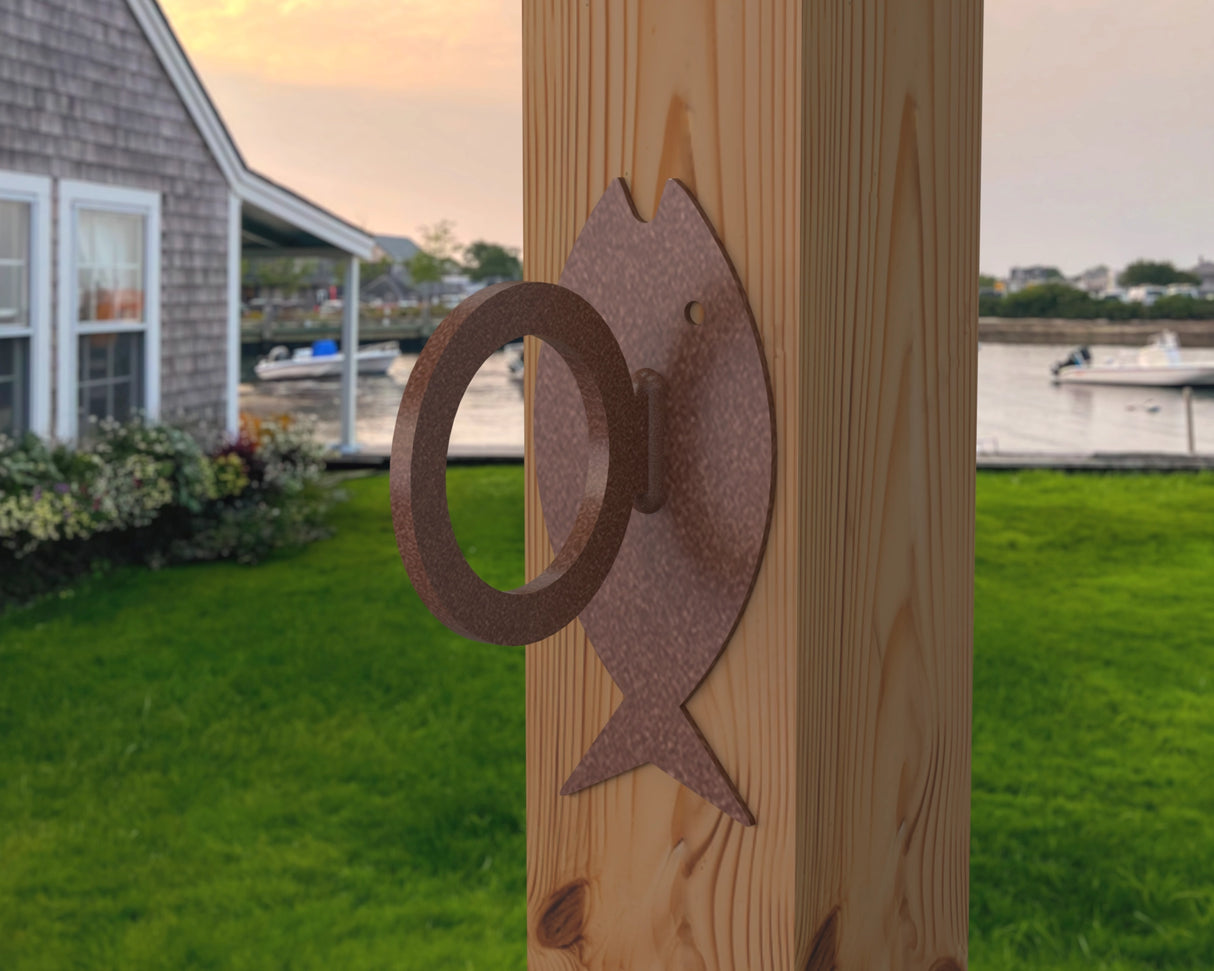 Fish Design Nautical Rope Fence Bracket - Madison Iron and Wood